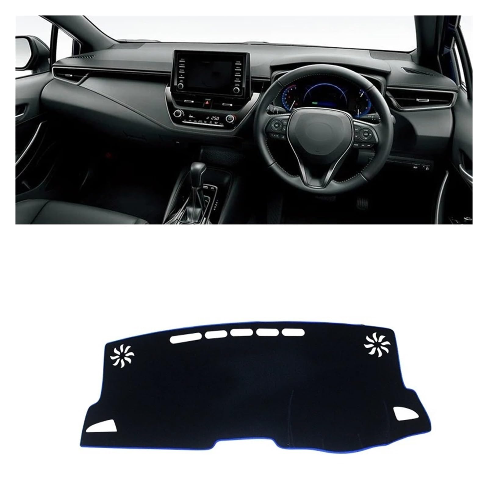 Car Dashboard Cover Für Toyota Für Corolla E210 2019-2024 Hybrid Auto Dashboard Abdeckung Dash Matte Sonnenschutz Pad Zubehör Sonnenschutz Dashboard Mats(A RHD Blue Side) von VOALVT