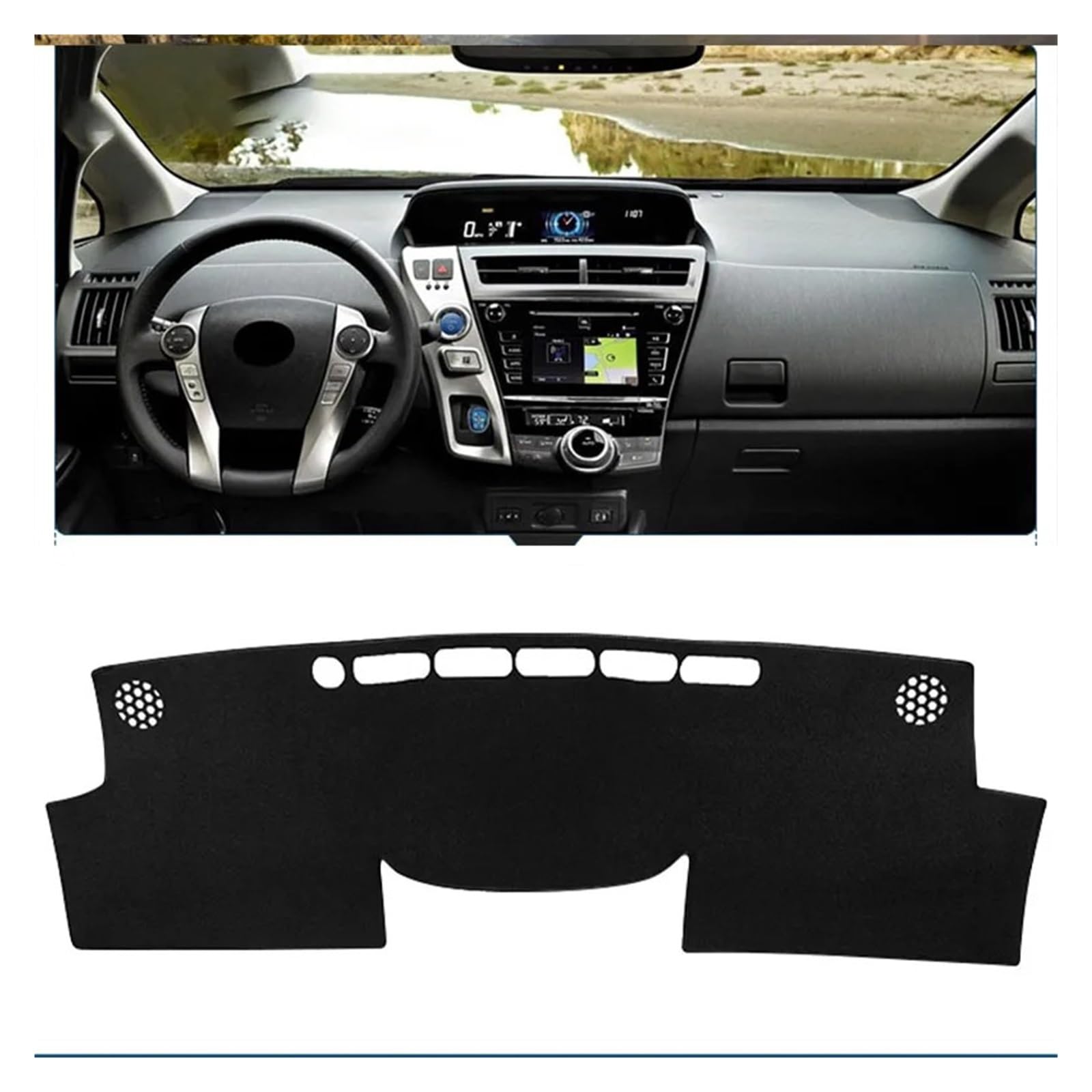 Car Dashboard Cover Für Toyota Für Prius 2012-2019 Auto Dashboard Vermeiden Licht Pad Instrument Abdeckung Teppiche Sonnenschutz Dashboard Mats(LHD Black Side) von VOALVT