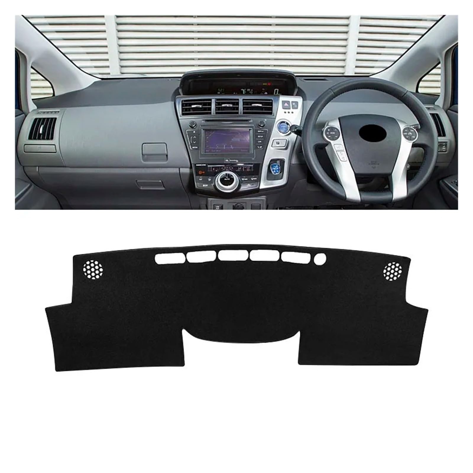 Car Dashboard Cover Für Toyota Für Prius 2012-2019 Auto Dashboard Vermeiden Licht Pad Instrument Abdeckung Teppiche Sonnenschutz Dashboard Mats(RHD Black Side) von VOALVT