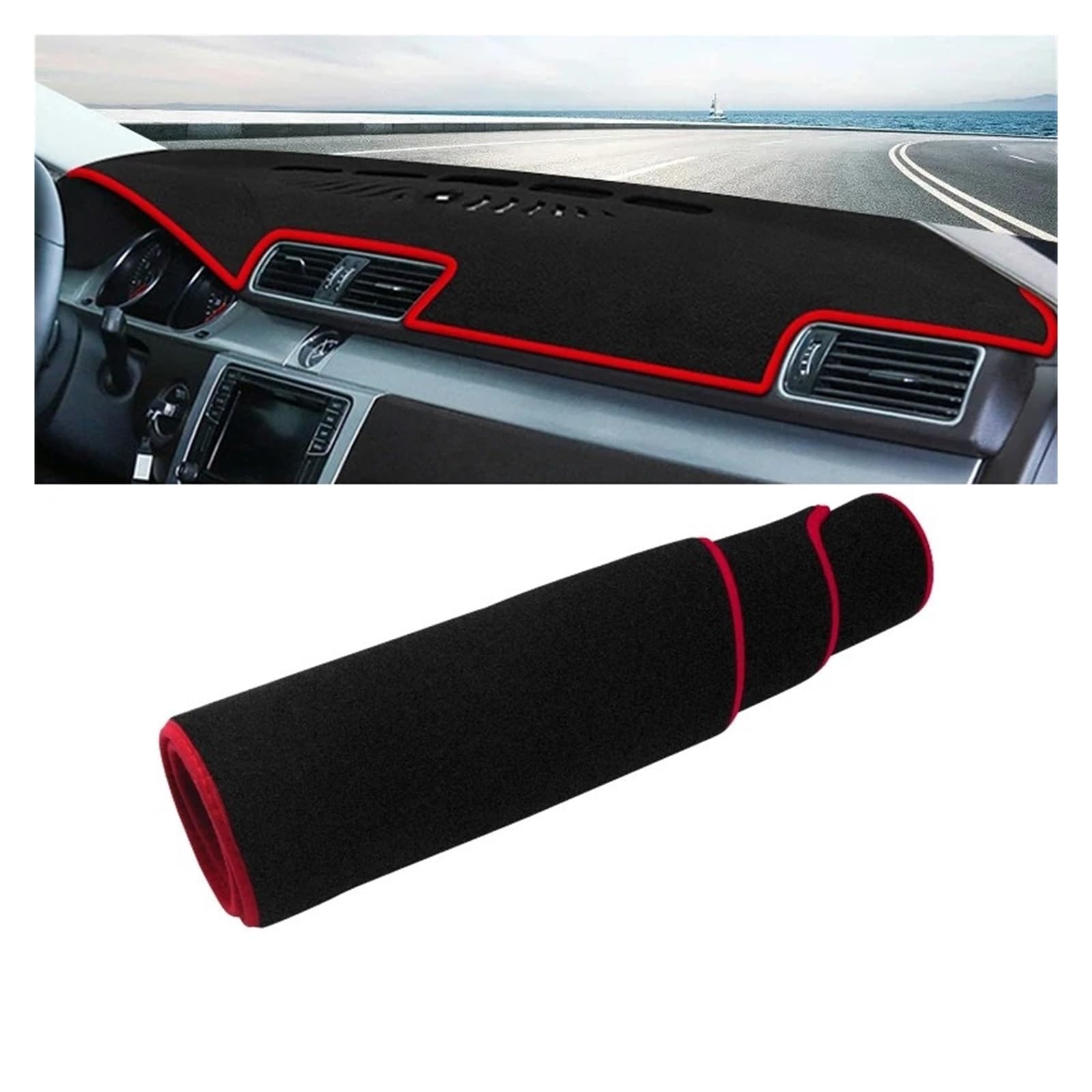 Car Dashboard Cover Für VW Für Arteon 2009-2013 Auto Armaturenbrettmatte Sonnenschutz Instrument Schreibtisch rutschfeste Abdeckung Zubehör Sonnenschutz Dashboard Mats(Red Side) von VOALVT