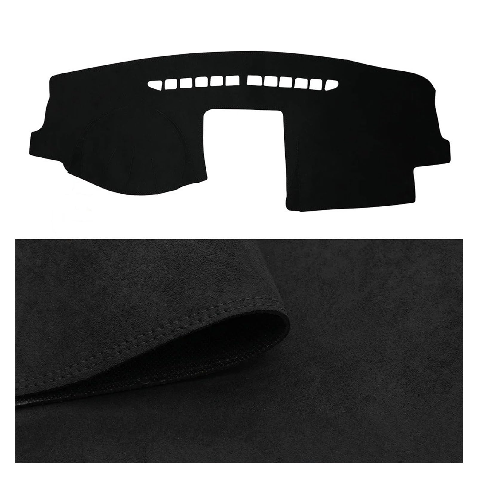 Car Dashboard Cover Für VW Für Polo MK4 2002-2008 Armaturenbrettmatte Anti-UV-Teppich Autozubehör Auto Armaturenbrettabdeckung Sonnenschutz Dashboard Mats(Black Suede) von VOALVT