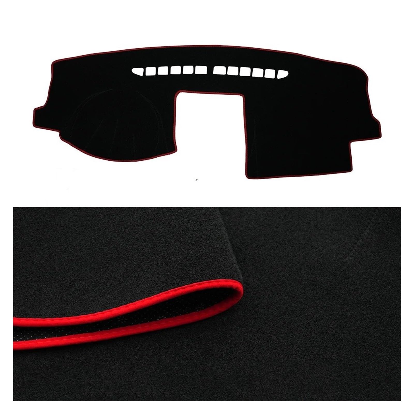 Car Dashboard Cover Für VW Für Polo MK4 2002-2008 Armaturenbrettmatte Anti-UV-Teppich Autozubehör Auto Armaturenbrettabdeckung Sonnenschutz Dashboard Mats(Red Polyester) von VOALVT