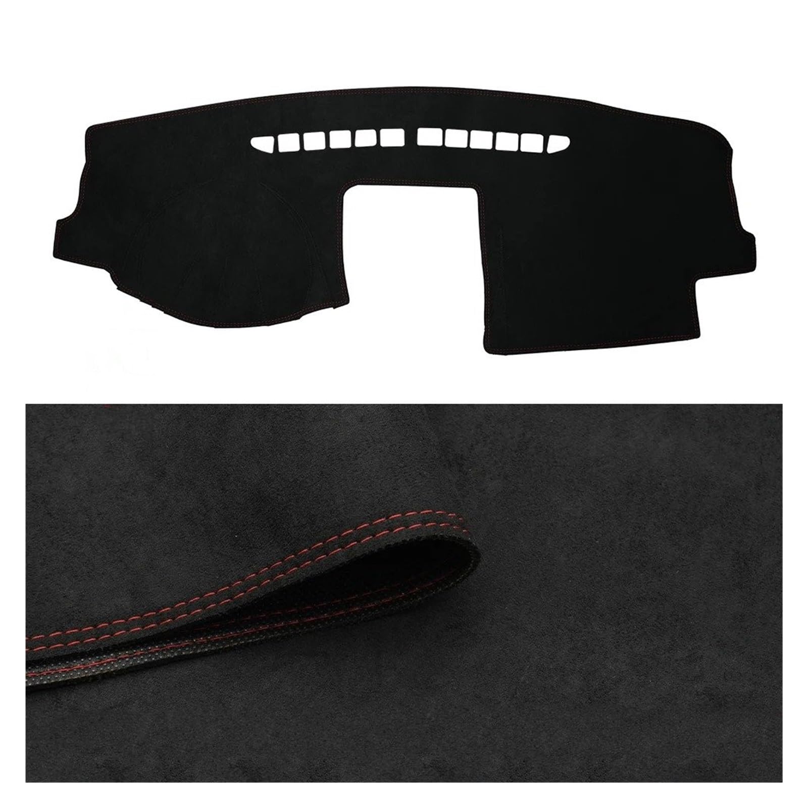 Car Dashboard Cover Für VW Für Polo MK4 2002-2008 Armaturenbrettmatte Anti-UV-Teppich Autozubehör Auto Armaturenbrettabdeckung Sonnenschutz Dashboard Mats(Red Suede) von VOALVT