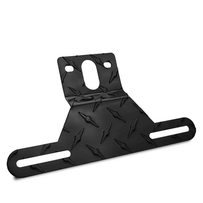 Motorrad Nummernschildhalterung Aluminium Motorrad LKW-anhänger Camper Kennzeichenhalter Fender Licht Kennzeichenhalter Ständer Halter Schwarz Silber(1pc Black) von VOALVT
