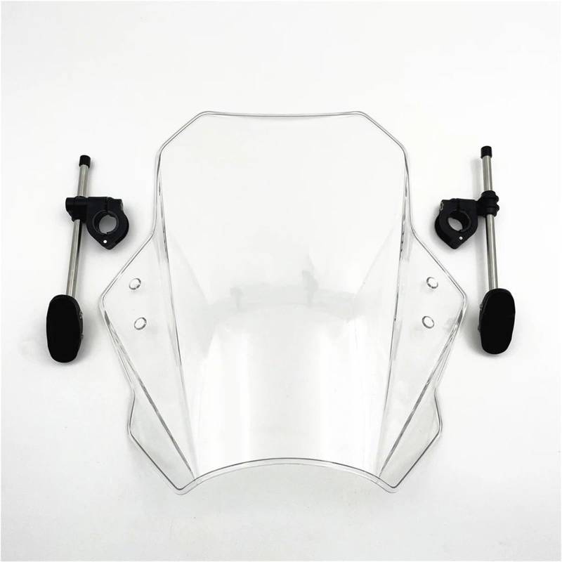 Motorrad Windschild Universal Black Edition Windschutzscheiben-Motorrad-Deflektor Variabler Windschutzscheiben-Spoiler Für Anklemmen Motorrad Wind Luftabweiser(Clear) von VOALVT
