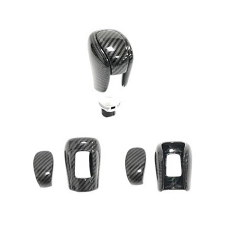 Rahmen Abdeckung Trim Für 11th Für Civic 2022 Hardshell Overlay ABS Carbon Fiber Grain Innenausstattung Dashborad Lenkrad Türen Armlehne Schalthebel Bedienfeld Abdeckung Trim(Shifter Knob Cover) von VOALVT