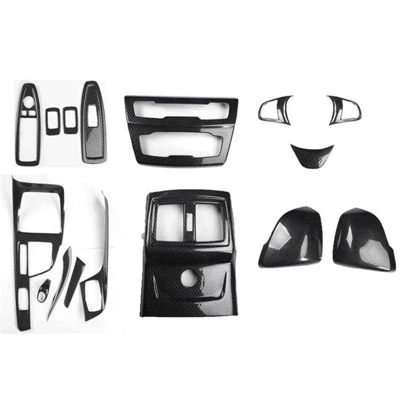 Rahmen Abdeckung Trim Für X1 F48 2016 2017 2018 2019 2020 2021 ABS Karbonfaser Center Control Fensterheber Gangschaltung Panel Schmücken Abdeckung Trim RHD Bedienfeld Abdeckung Trim(RHD All Set) von VOALVT