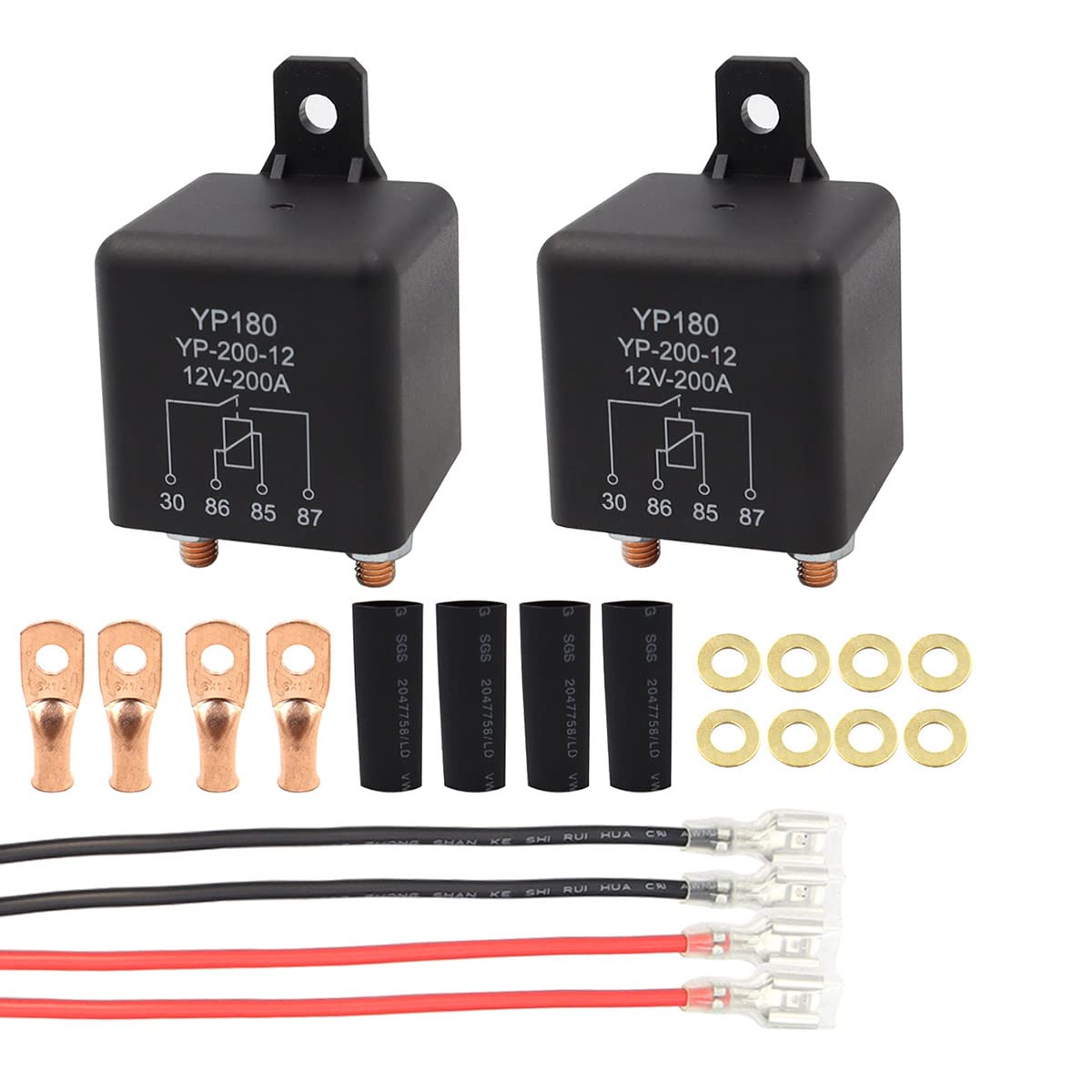 VOANZO 2 Stück 12 V 200 Dauerlast-Relaisschalter, Auto-Starter, robuste Split-Ladung, 4 Klemmen, SPST-Relais für LKW, Boot, Marine VOANZO 2 Stück 12 V 200 Dauerlast-Relaisschalter, Auto-Starter, robuste Split-Ladung, 4 Klemmen, SPST-Relais für LKW, Boot, Marine von VOANZO