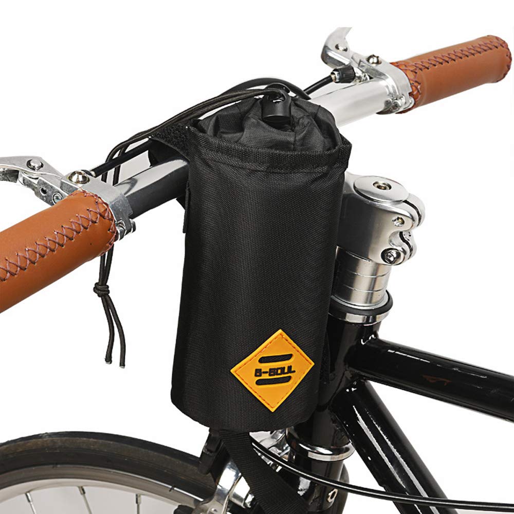 VOANZO Fahrrad-Trinkflaschenhalter-Tasche, isolierte Fahrradtasche mit stabilem dreieckigem Fahrradrahmen und Lenkeraufsatz-Design, für Fahrradzubehör 170 x 80 x 80 mm (Schwarz) von VOANZO
