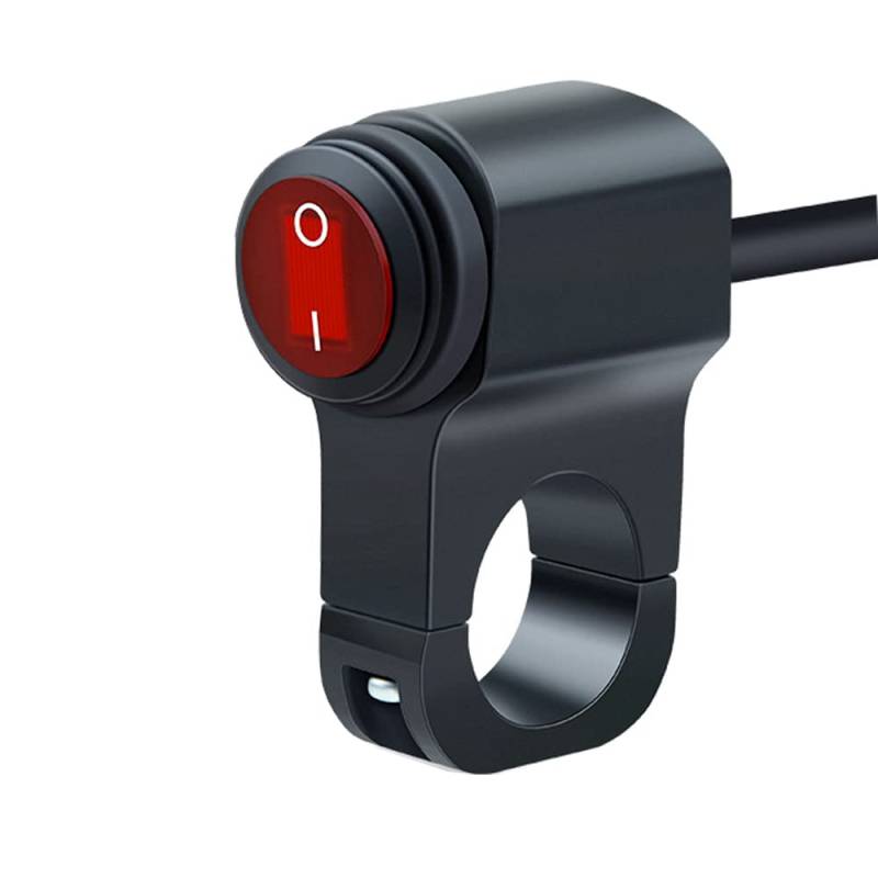 VOANZO Motorrad Schalter Aluminium Lenkerschalter mit LED für Scheinwerfer Wasserdicht Lenkerschalter Scheinwerfer Nebelscheinwerfer ON-OFF Tastenschalter von VOANZO