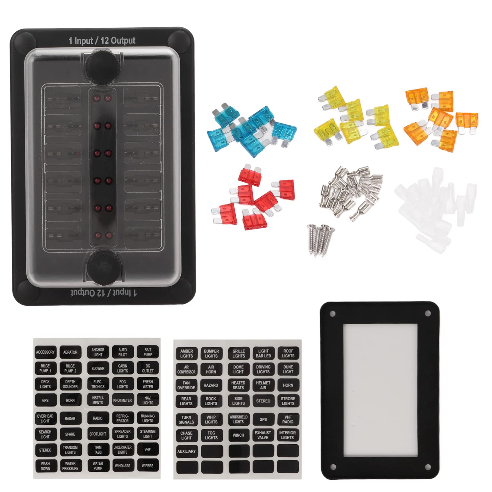 VOBOR 12-Wege-Sicherungsblock ATC ATO-Sicherungskastenhalter IP66 für Auto-Boot-RV-LKW-Stromkreis-Sicherungskasten von VOBOR