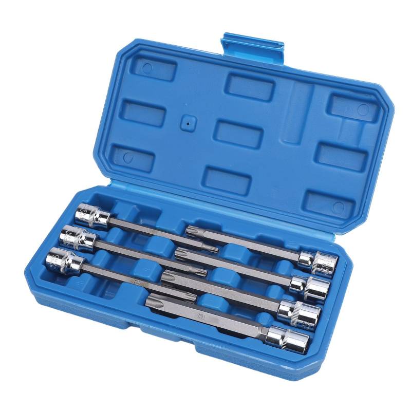 VOBOR 7PCS 3/8 -Zoll -Laufwerk Extra Long Stern Bit Socket Set T25 Bis T60 110 Mm Länge Hohe Härte für die Automobilreparatur von VOBOR