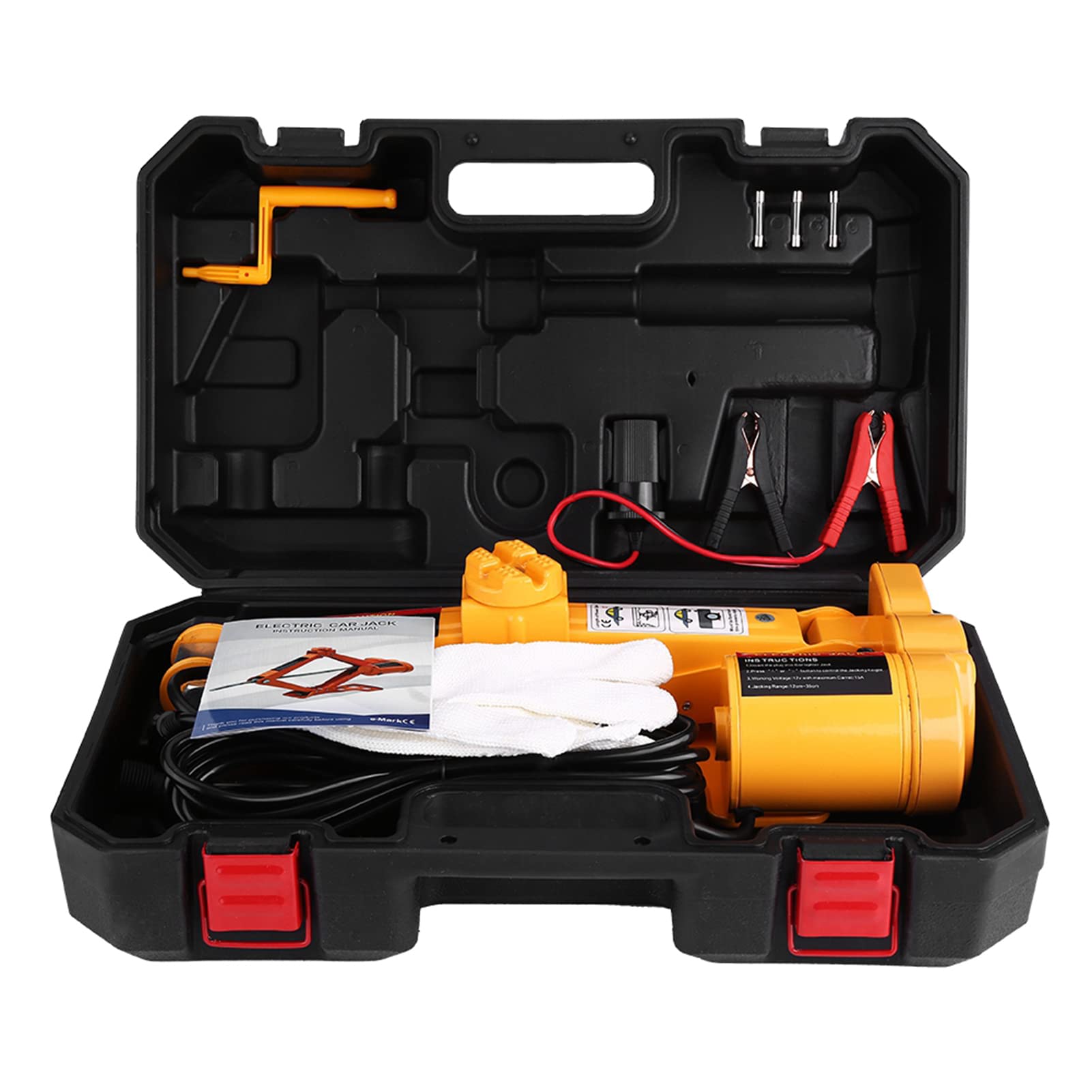 VOBOR Elektrischer Wagenheber 2T, 12V Scherenwagenheber und Reifenwechsel Scherenlift mit Einer kleinen Leuchte,Tragbare Arbeitssparende Bodenheber für schnell wechselnde Reifen(gehoben12-35 cm) von VOBOR