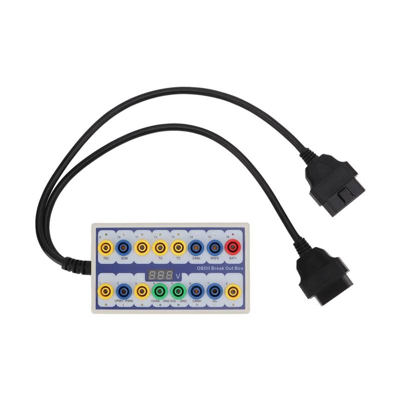 VOBOR OBDII Breakout-Box, OBD2 Breakout-Anschluss, OBD2-Protokolldetektor mit Diagnosekabel Universal für die Auto-OBD-Leitungssignalübertragung von VOBOR