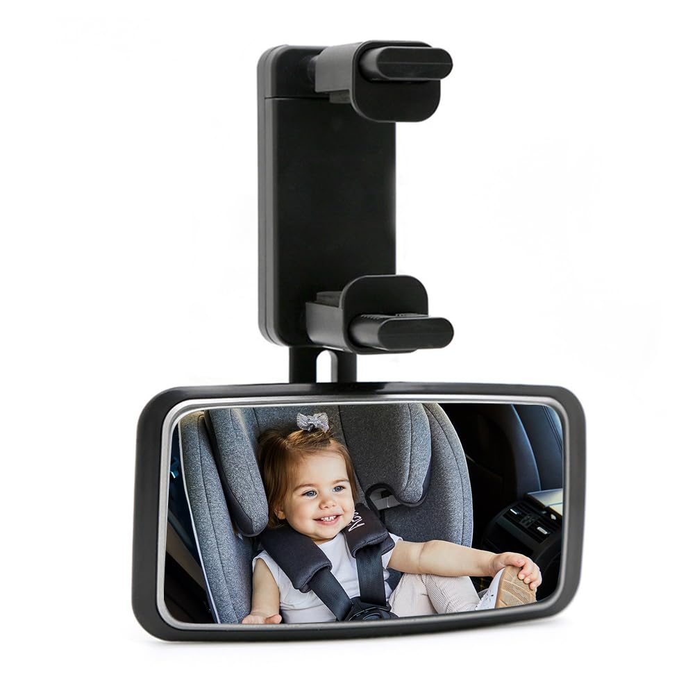 360° Baby Autospiegel, Universeller Rücksitz Spiegel Rückbank Mit gewölbtem, Kinder Rückspiege Automobil, Verstellbarem Auto Spiegel für Baby Rücksitz für Meisten Auto (130 x 64 mm) von VOHESEA