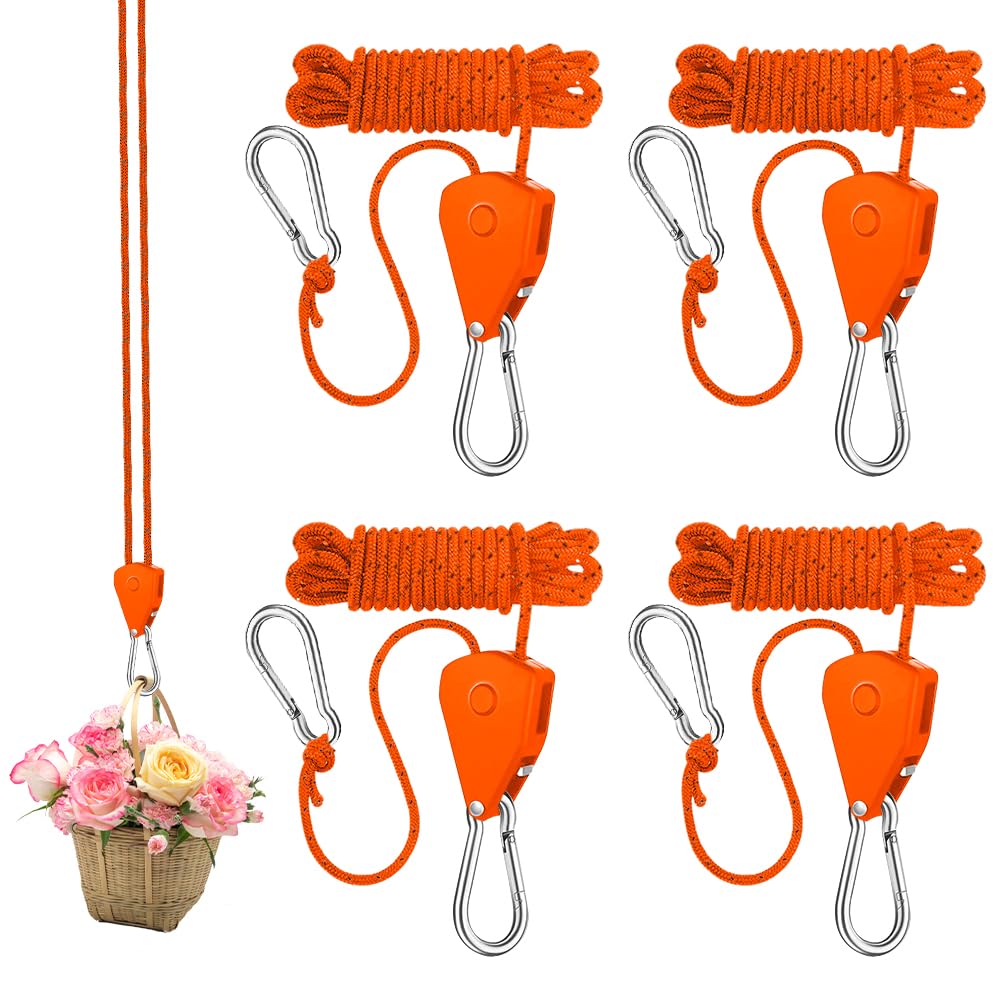 4 Stück Ratchet Hanger, 1/8 Zoll Verstellbare Seilratsche mit Haken, 2M Einstellbare Seilratsche, 4 mm Reflektierende Abspannseile, Seilspanner für Pflanzenventilator Licht Zimmerpflanzen Sonnensegel 4 Stück Ratchet Hanger, 1/8 Zoll Verstellbare Seilratsche mit Haken, 2M Einstellbare Seilratsche, 4 mm Reflektierende Abspannseile, Seilspanner für Pflanzenventilator Licht Zimmerpflanzen Sonnensegel von VOHESEA