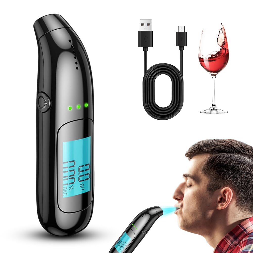 VOHESEA Alkoholtester Tragbarer Alkoholtester Polizeigenau Aufladbar Alkoholtester mit Digitaler LCD-Anzeige Professioneller Accuracy Breathalyzer für Persönlichen Professionellen VOHESEA Alkoholtester Tragbarer Alkoholtester Polizeigenau Aufladbar Alkoholtester mit Digitaler LCD-Anzeige Professioneller Accuracy Breathalyzer für Persönlichen Professionellen von VOHESEA