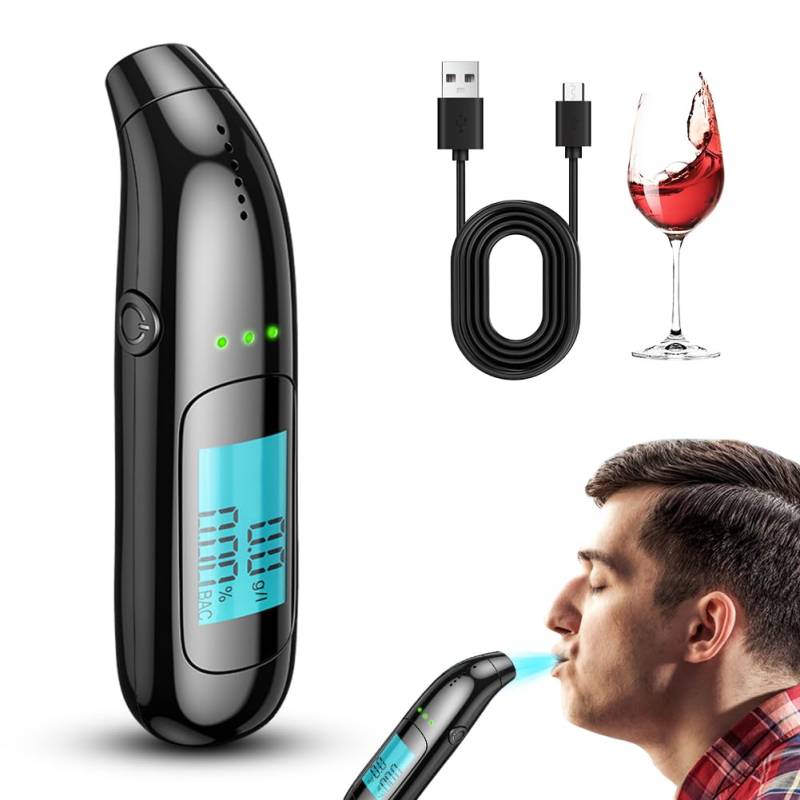 VOHESEA Alkoholtester Tragbarer Alkoholtester Polizeigenau Aufladbar Alkoholtester mit Digitaler LCD-Anzeige Professioneller Accuracy Breathalyzer für Persönlichen Professionellen von VOHESEA