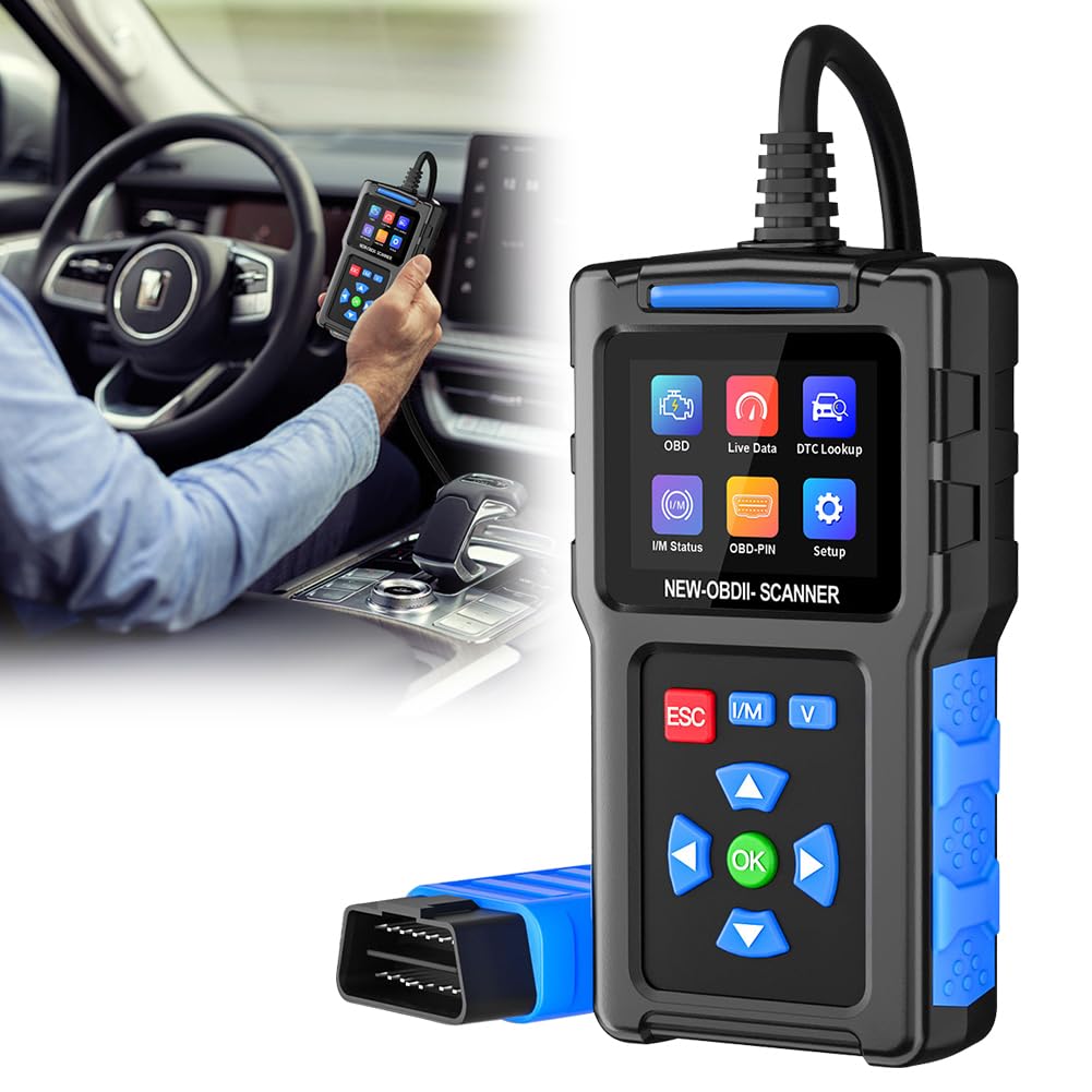 VOHESEA OBD2 Diagnosegerät Auto, KFZ Fehlercode-Lesegerät mit DTC-Definition, 9 OBD2 Modi & Spannungserkennung, Auslesegerät Auto, OBD-II Diagnosewerkzeuge für Autos nach 1996 (13 Sprachen) von VOHESEA
