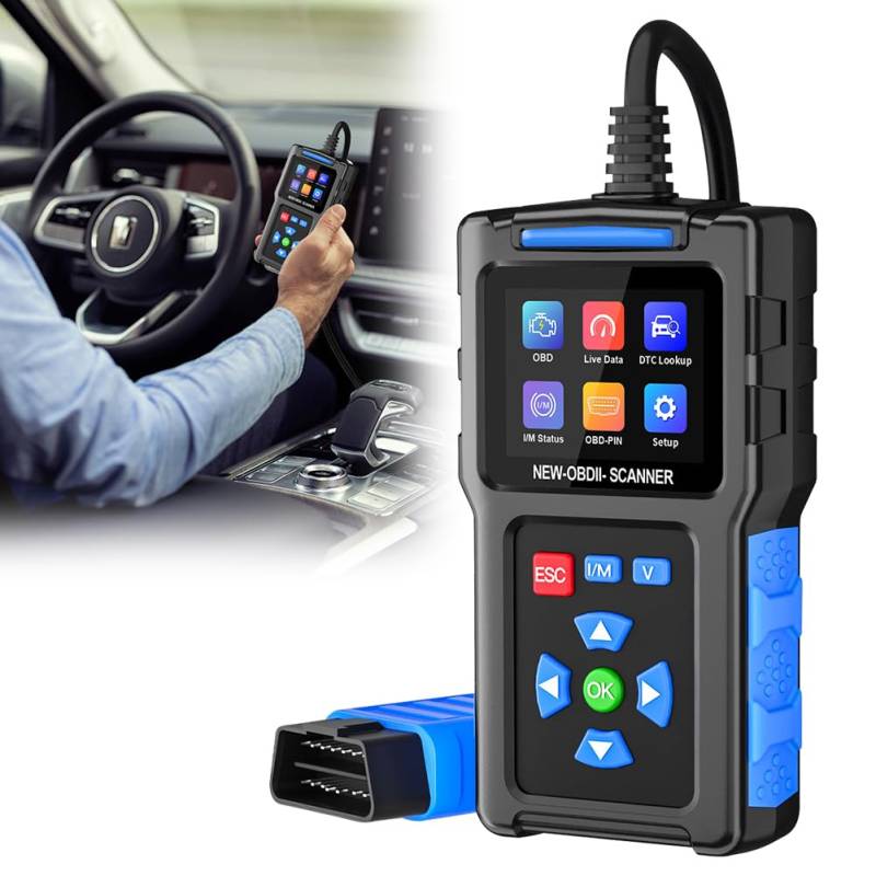 VOHESEA OBD2 Diagnosegerät Auto, KFZ Fehlercode-Lesegerät mit DTC-Definition, 9 OBD2 Modi & Spannungserkennung, Auslesegerät Auto, OBD-II Diagnosewerkzeuge für Autos nach 1996 (13 Sprachen) von VOHESEA