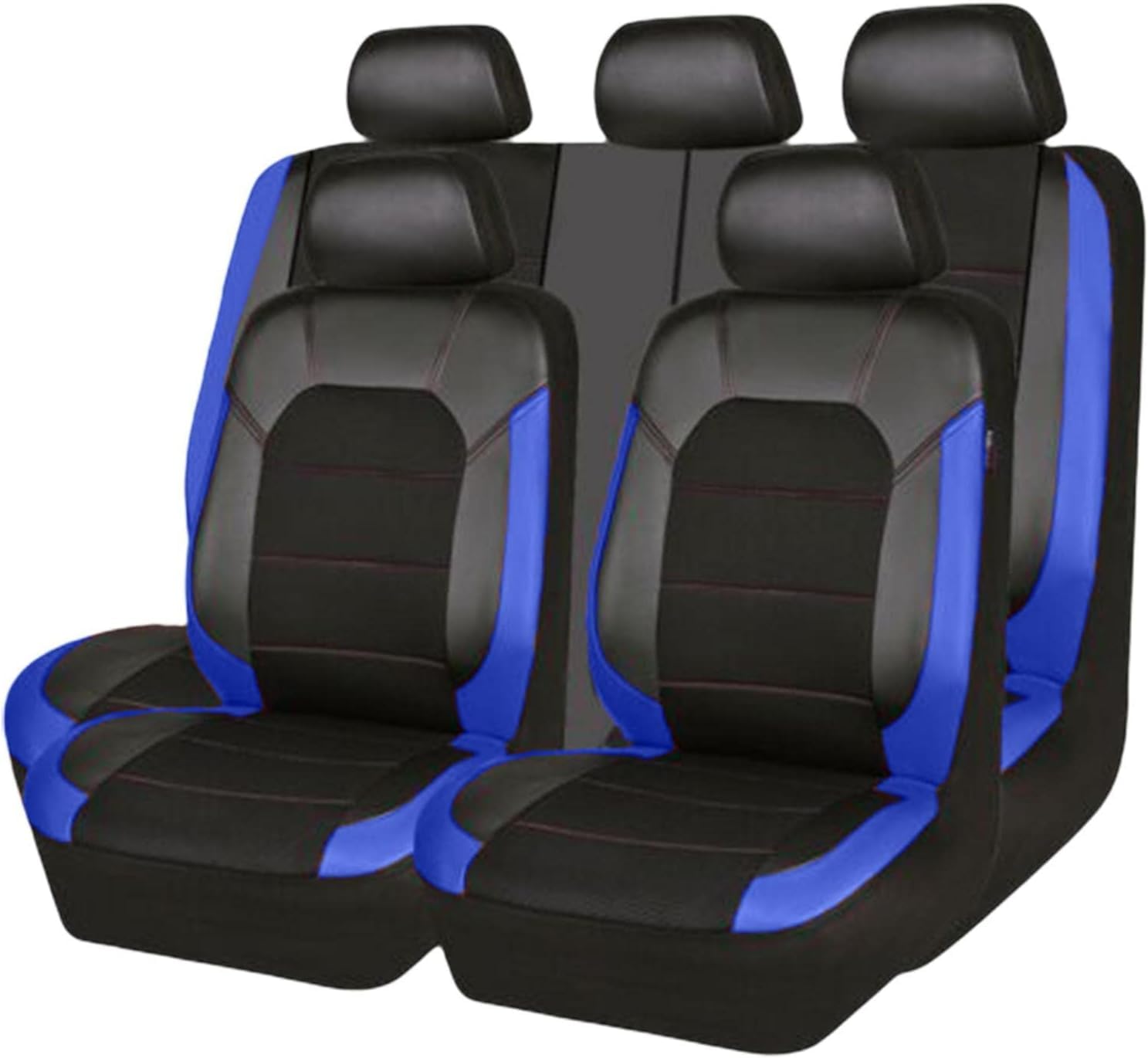 9PCS Auto Sitzbezüge Sets für VW Golf 8 Golf VIII 2020 2021 2022 2023, Leder Wasserdicht Vordersitze Rücksitzschoner Leicht Zu Reinigen Schutz Lederausstattung,D Blue von VOIV