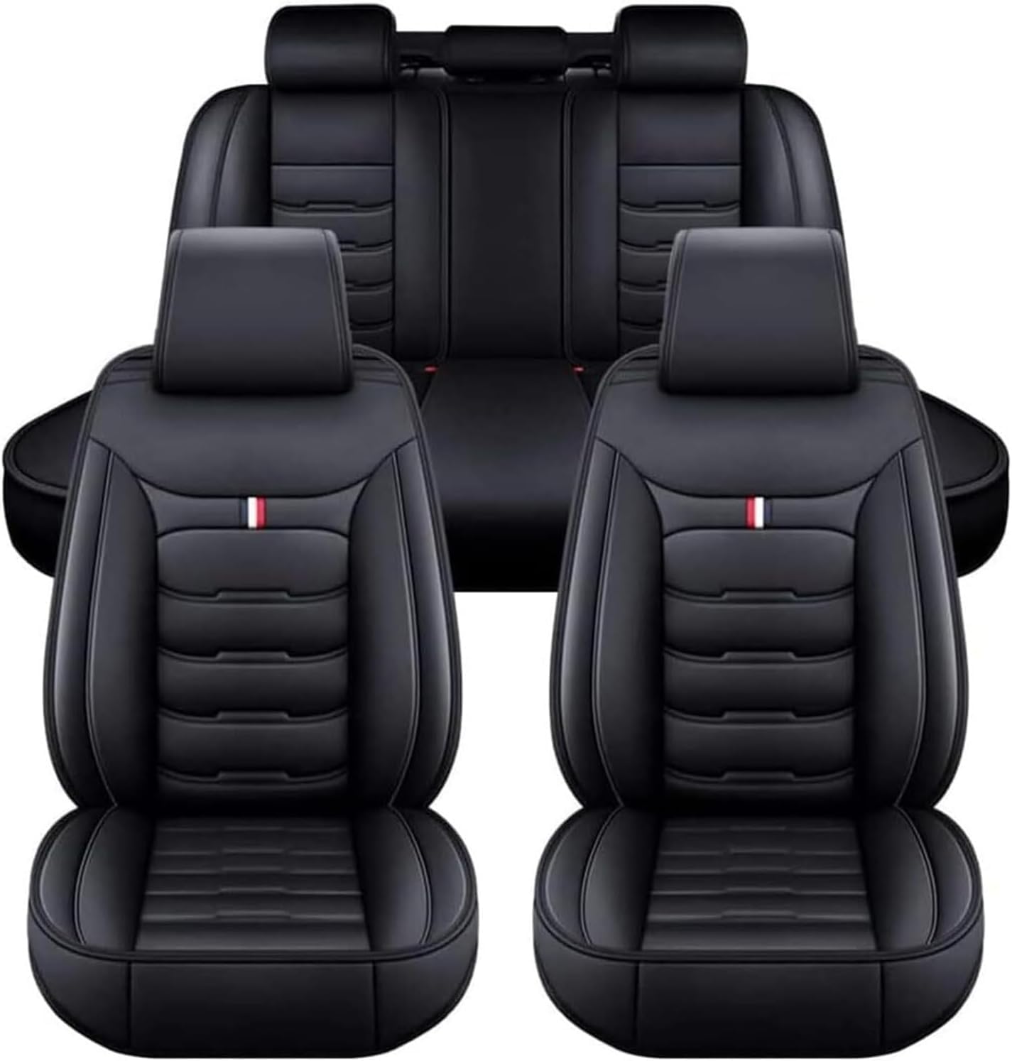 VOIV 9PCS Auto Sitzbezüge Sets für KIA NIRO/e-NIRO/NIRO Hybrid I SUV 2016 2017 2018 2019-2022, Leder Wasserdicht Vordersitze Rücksitzschoner Leicht Zu Reinigen Schutz Lederausstattung,A Black VOIV 9PCS Auto Sitzbezüge Sets für KIA NIRO/e-NIRO/NIRO Hybrid I SUV 2016 2017 2018 2019-2022, Leder Wasserdicht Vordersitze Rücksitzschoner Leicht Zu Reinigen Schutz Lederausstattung,A Black von VOIV