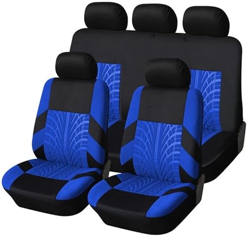 VOIV Auto Sitzbezüge für Opel Mokka B/Mokka-e 2021 2022 2023, 9-teiliges Waschbarer Stoff Autositzbezüge Komplettset Innenraum Zubehör,C Blue von VOIV