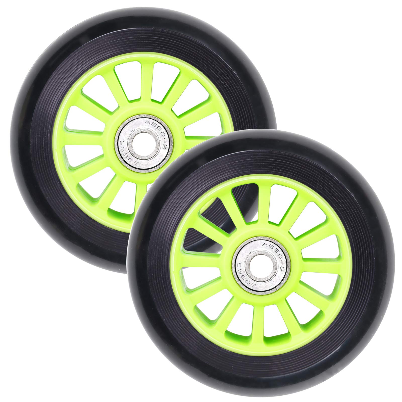 VOKUL 100mm Ersatzräder Pro Stunt Scooter Räder Reifen Kick Roller, Passend Razor/Cox/Hikole/Schildkröt und alle Freestyle Scooter mit 100mm Reifen - 2PCS Ersatz PVC Rollen Räder VOKUL 100mm Ersatzräder Pro Stunt Scooter Räder Reifen Kick Roller, Passend Razor/Cox/Hikole/Schildkröt und alle Freestyle Scooter mit 100mm Reifen - 2PCS Ersatz PVC Rollen Räder von VOKUL
