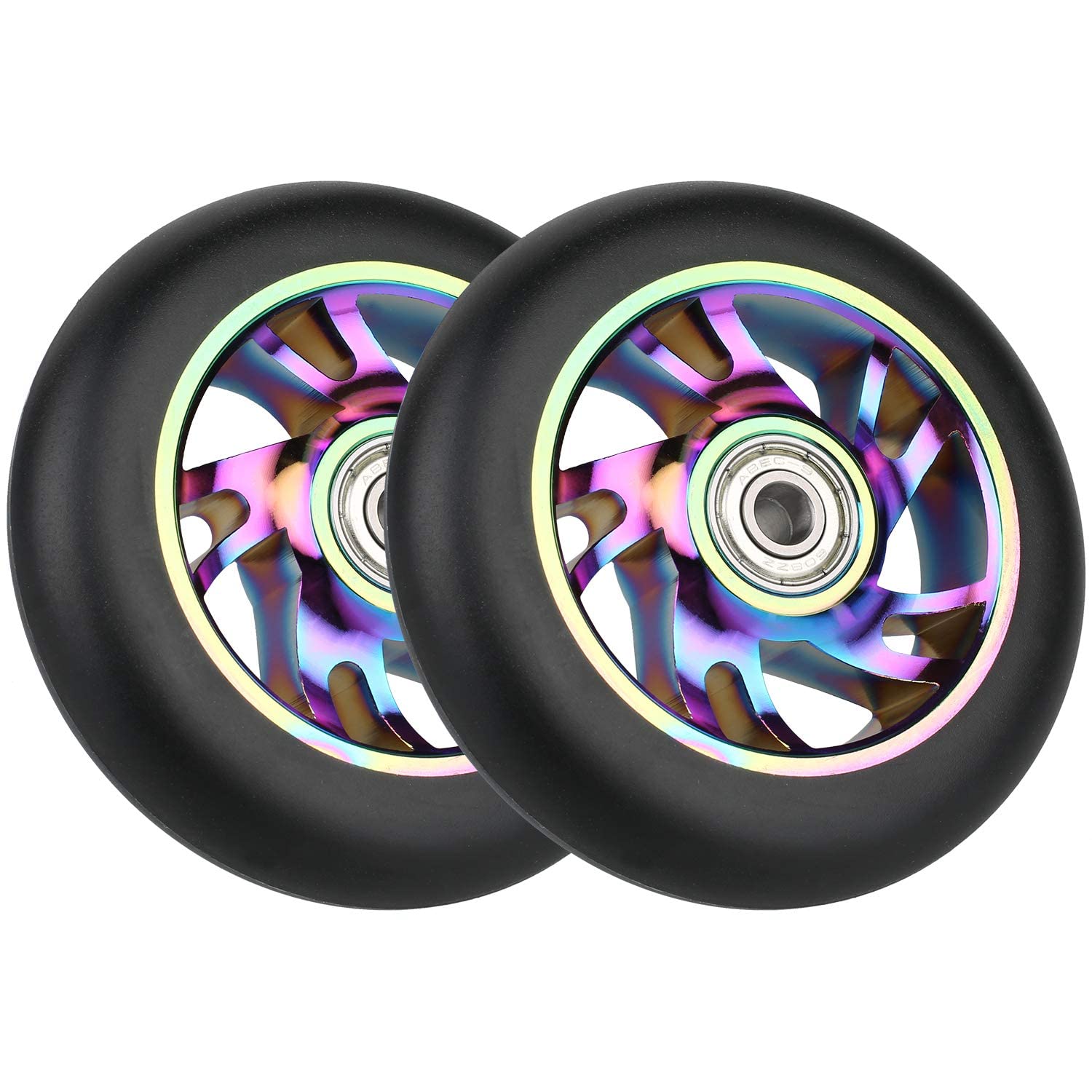 VOKUL 110 mm Pro Scooter Replacement Wheels - Kickscooter Wheels Suitable for Razor/Cox/Albott and Most Freestyle Scooters - Thickened PVC Stunt Scooter Wheels with ABEC-9 Bearings, Pack of 2 von VOKUL