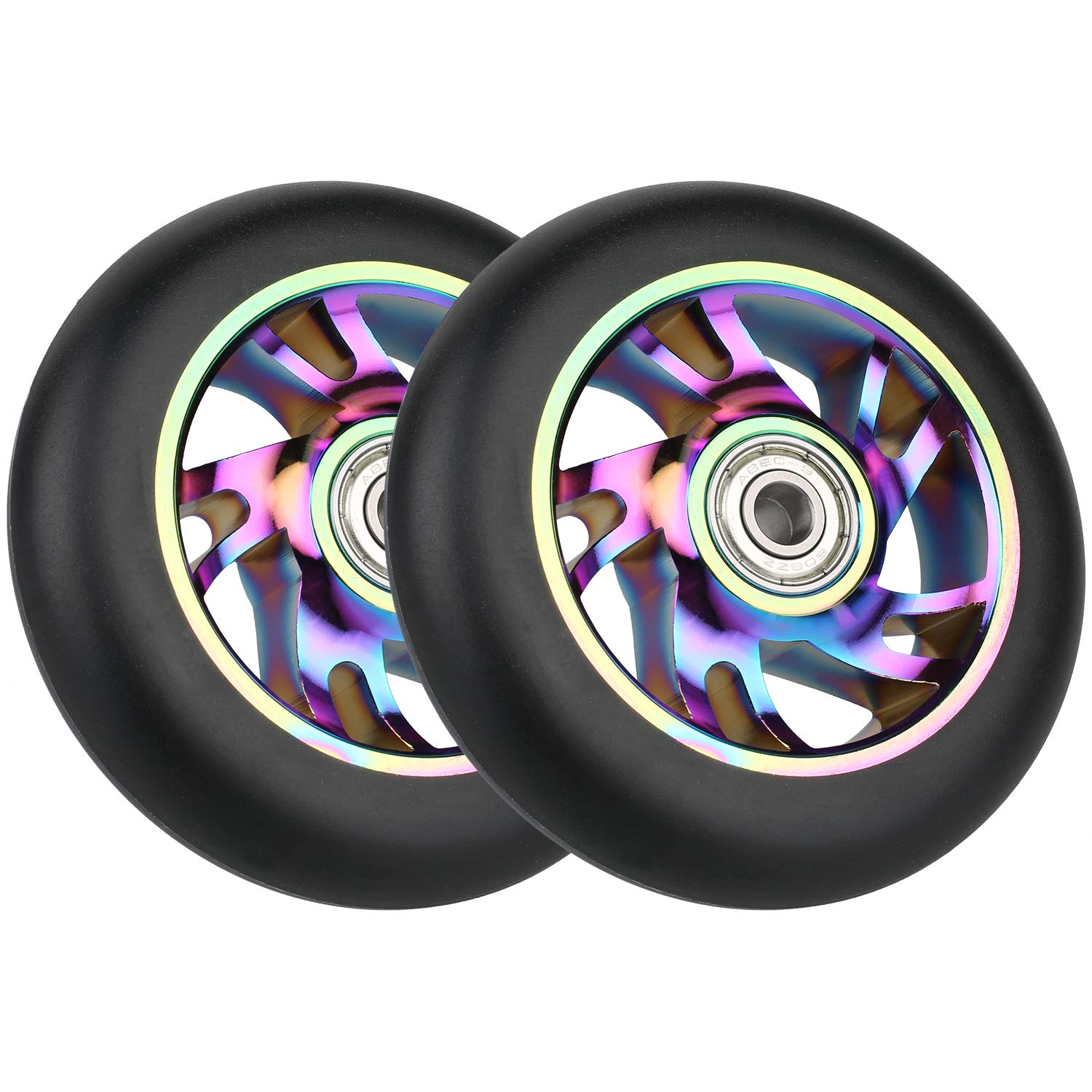 VOKUL 110 mm Pro Scooter Replacement Wheels - Kickscooter Wheels Suitable for Razor/Cox/Albott and Most Freestyle Scooters - Thickened PVC Stunt Scooter Wheels with ABEC-9 Bearings, Pack of 2 VOKUL 110 mm Pro Scooter Replacement Wheels - Kickscooter Wheels Suitable for Razor/Cox/Albott and Most Freestyle Scooters - Thickened PVC Stunt Scooter Wheels with ABEC-9 Bearings, Pack of 2 von VOKUL