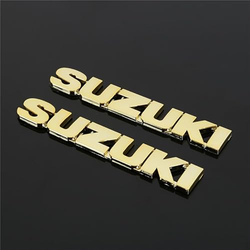 2 Stück Auto Emblem Aufkleber für Suzuki, Buchstaben Emblem Aufkleber, Auto Body Abzeichen Sticker, Logo Abzeichen Styling Dekorationsaufkleber,A Gold von VOLBOZ