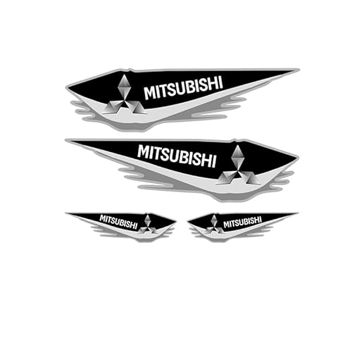 4 Stück Auto Emblem Aufkleber für Mitsubishi Lancer-EX ASX Outlander Eclipse Cross Pajero, Buchstaben Emblem Aufkleber, Auto Body Abzeichen Sticker, Logo Abzeichen Styling Dekorationsaufkleber von VOLBOZ