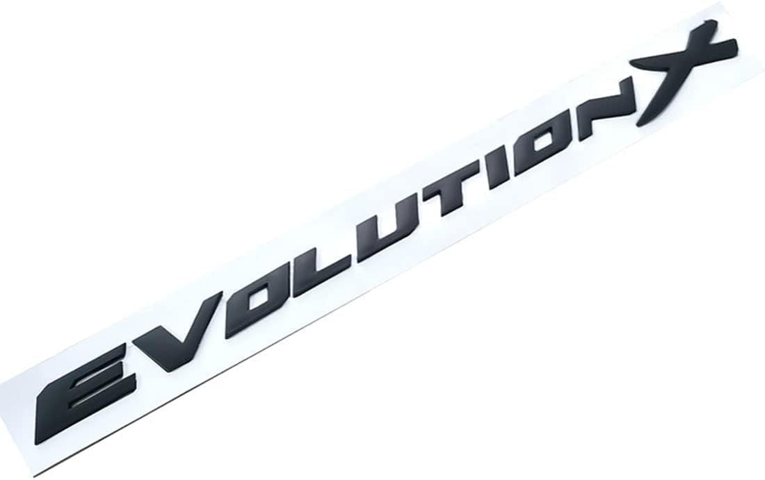 Auto Emblem Aufkleber für Mitsubishi Lancer Evolution X EVO, Auto Karosserie Buchstaben Emblem Aufkleber Abzeichen Aufkleber, Logo Abzeichen Dekoration Aufkleber Autozubehör,A Black von VOLBOZ