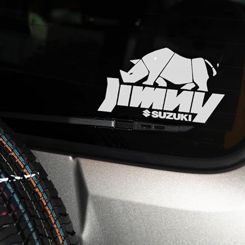 Auto Emblem Aufkleber für Suzuki Jimny, Buchstaben Emblem Aufkleber, Auto Body Abzeichen Sticker, Logo Abzeichen Styling Dekorationsaufkleber Zubehör,C Silver White von VOLBOZ