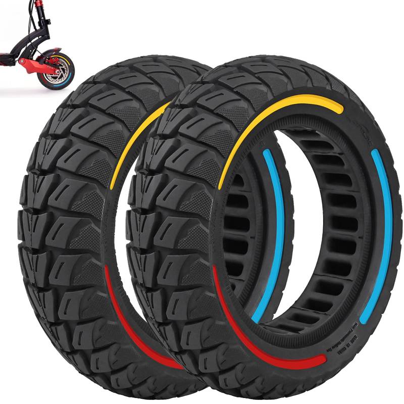 VOLOHAS 10x3/255x80(80/65-6) Ersatzräder Vollgummireifen 10 Zoll Solide Reifen für Zero 10X/VSETT10+/Kaabo Mant Elektroroller Vorne/Hinten Ersatzreifen Vollreifen Anti-Rutsch Pannensicher (2 Stück) von VOLOHAS
