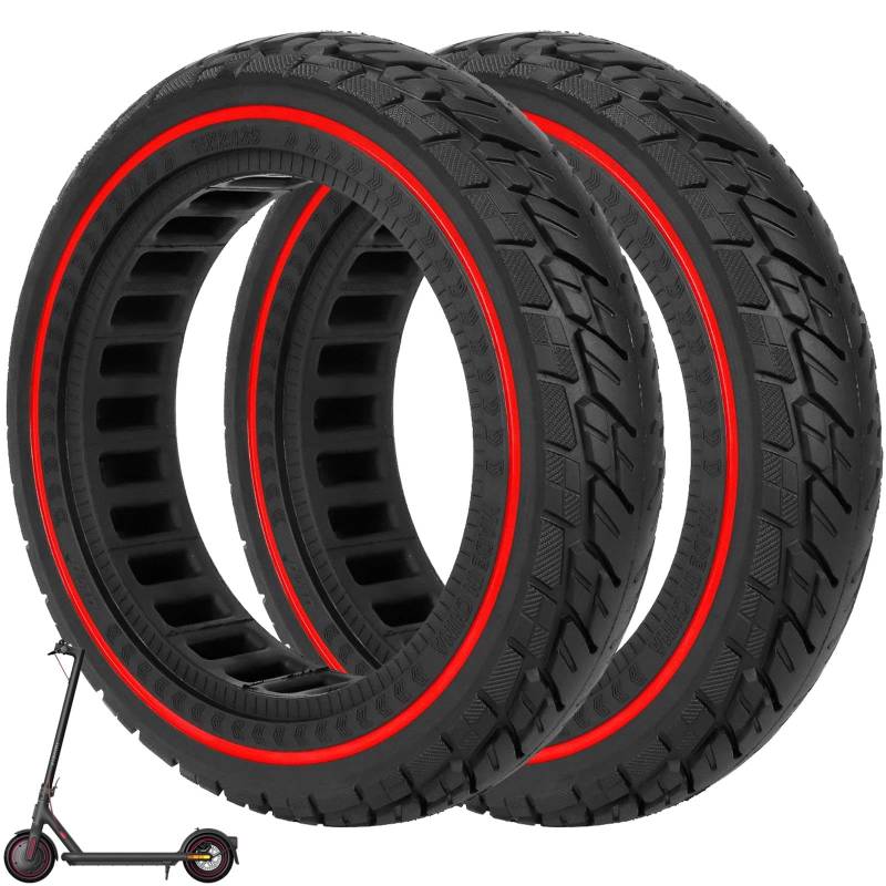 VOLOHAS 250 x 54 Offroad Solide Reifen für Xiaomi 4 Pro/4 Lite 10 x 2,125 Ersatzreifen für Ninebot uifi/F20d/F30d/F40d/F40E Elektroroller 10 Zoll Vollgummireifen Reifen Vollreifen Zubehör (2 Stück) von VOLOHAS