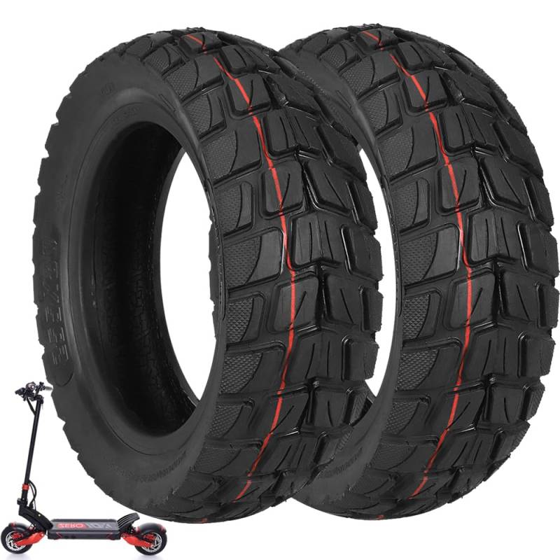 VOLOHAS 10x3/255x80 80/65-6 Offroad-Tubeless Reifen 10 Zoll Ersatzräder Reifen für Kugoo M4/M4 pro/Kaabo Wolf Warrior/Kaabo Mantis 10/Dualtron Zero 10X Elektroroller Verdicktes Ersetzen (2 Stück) von VOLOHAS