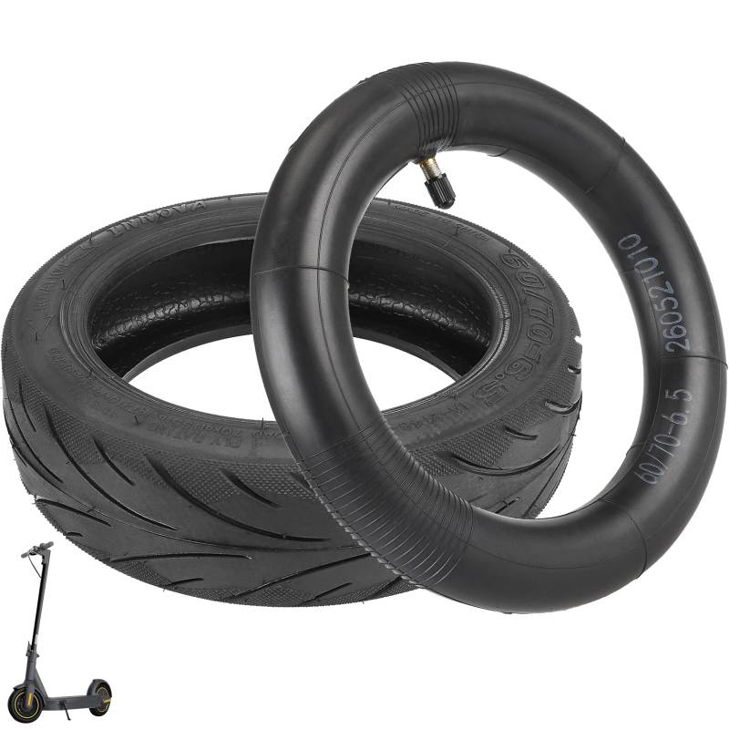 VOLOHAS 60/70-6,5 Schlauchloser Reifen für Xiaomi 5/5 Pro/5 Max, Tubeless Reifen mit Doppelte Stärke Schlauch für Ninebot Max G30/G30D/G30D2 Elektroroller Explosionsgeschützte Straßenreifen (1 Satz) von VOLOHAS