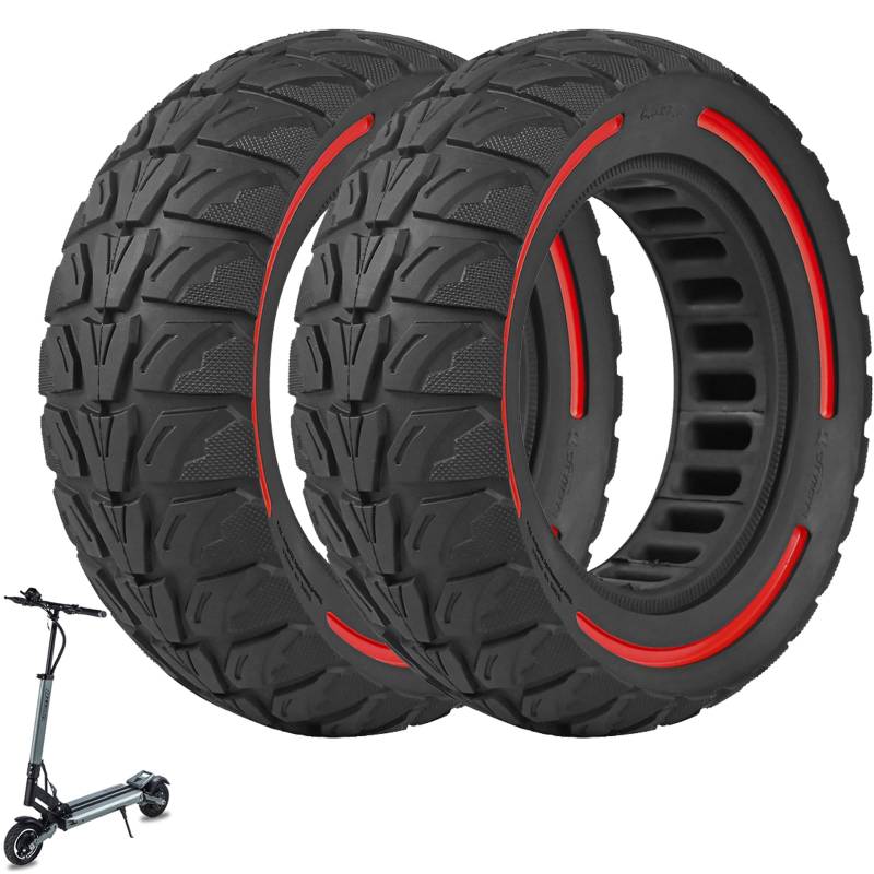 VOLOHAS 8,5 x 3 Ersatzräder Vollgummireifen 8 1/2 x 3 Solide Reifen für KUKIRIN G2 Pro/Zero 9/Vsett 8/9/9+/Inokim Light 2/KUGOO KIRIN X1 Elektroroller Ersatzreifen Vollreifen Pannensicher (Rot 2) von VOLOHAS