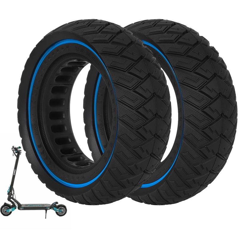 VOLOHAS 8.5 x 3 Vollgummireifen 8,5 x 3 Ersatzräder 8 1/2x3 Solide Reifen für KUKIRIN G2 Pro/Zero 9/Vsett 8/9/9+/Inokim Light 2/Kugoo Kirin X1 Elektroroller Vollreifen Pannensicher (Blau 2 Stück) von VOLOHAS