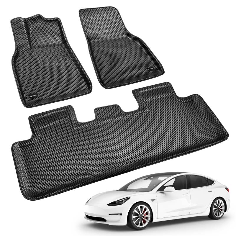 VON MIRBACH® Tesla Model Y Fußmatten 2021-2025 - Tesla Model Y Zubehör - wasserdichtes Tesla Gummimatten Set - Premium Eva mit innovativer Zellstruktur für effektive Schmutz- und Flüssigkeitsaufnahme von von Mirbach