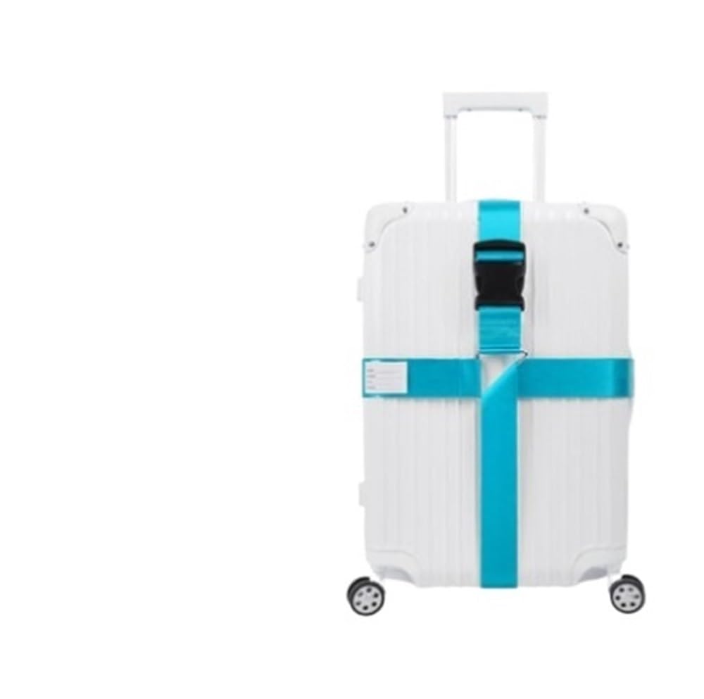 VONCYKI 10-stelliges Passwortschloss, Crossbody, Reisetasche, TSA-Seehafenschloss, Unterstützung, Gepäckgurt, Verstärkung, Box, Packgurt, kühles Grau (Kreuz Himmelblau ohne Passwort) von VONCYKI