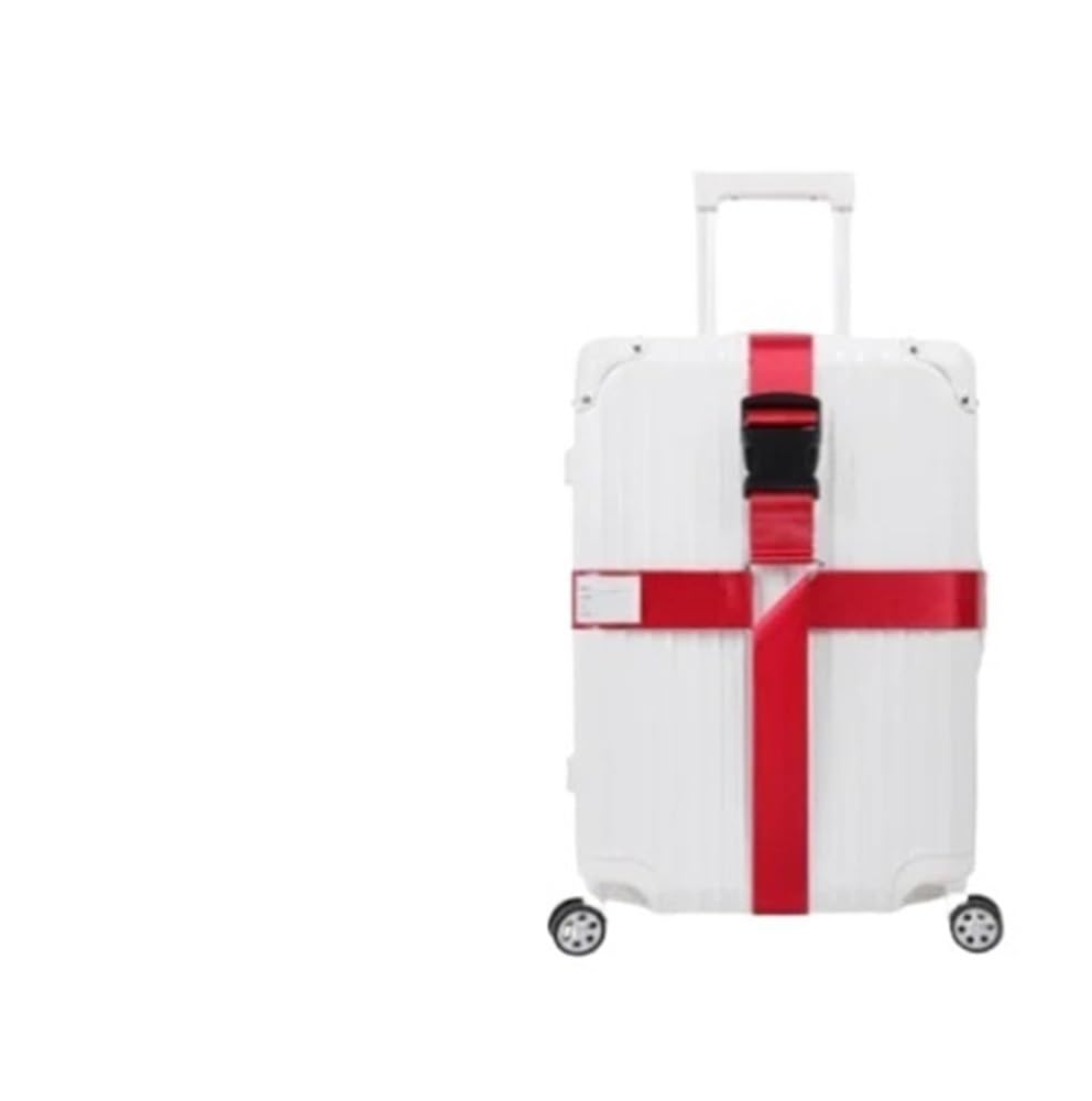 VONCYKI 10-stelliges Passwortschloss, Crossbody, Reisetasche, TSA-Seehafenschloss, Unterstützung, Gepäckgurt, Verstärkung, Box, Packgurt, kühles Grau (Kreuz ohne Passwort, Rot) von VONCYKI