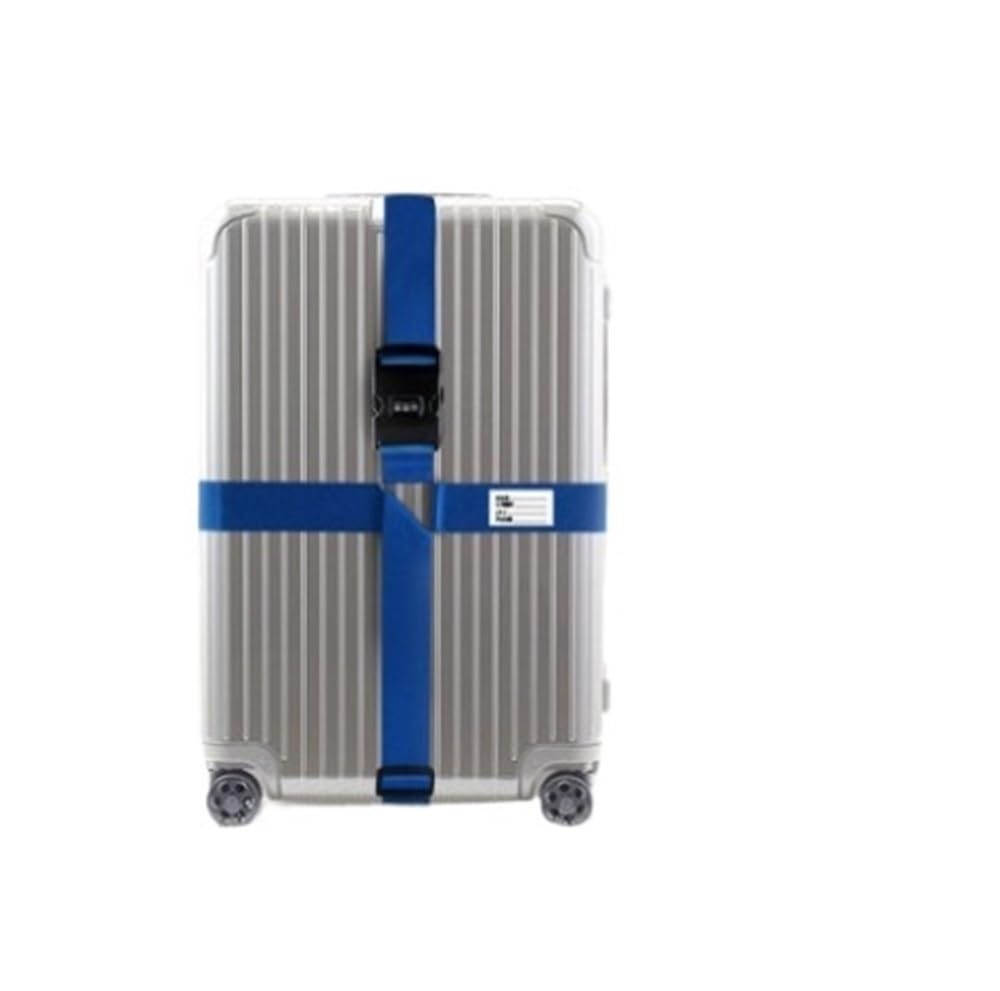 VONCYKI 10-stelliges Passwortschloss, Crossbody, Reisetasche, TSA-Seehafenschloss, Unterstützung, Gepäckgurt, Verstärkung, Box, Packgurt, kühles Grau (allgemeines Passwort, dunkelblau) von VONCYKI