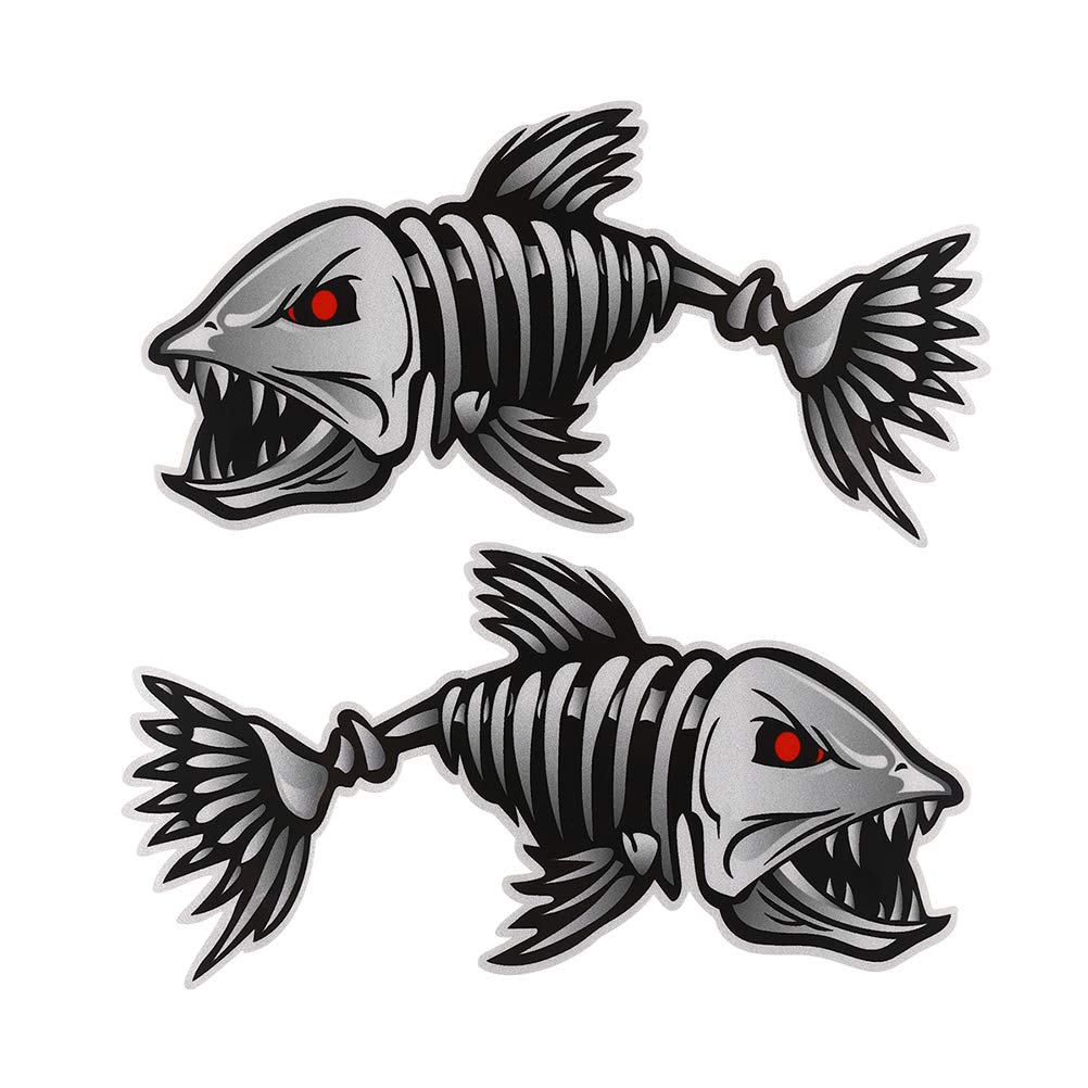 VORCOOL Packung mit 2 Skeleton Fischknochen Vinyl Aufkleber Sticker Kayak Fischerboot Car Graphics VORCOOL Packung mit 2 Skeleton Fischknochen Vinyl Aufkleber Sticker Kayak Fischerboot Car Graphics von VORCOOL