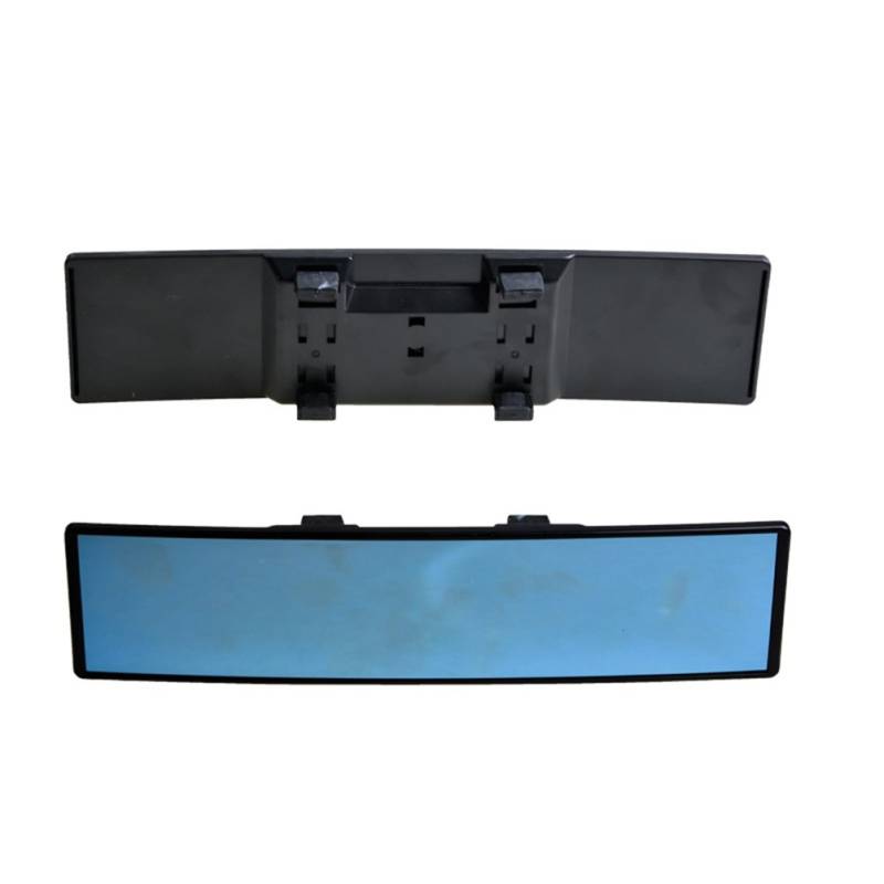 Auto Rückspiegel Weitwinkel Blau Glas Blendschutz Innenspiegel Large Vision 280mm Gebogener Spiegel (Schwarz) von VOSAREA