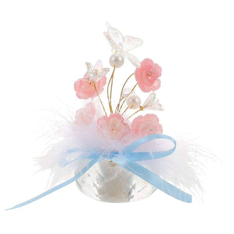 VOSAREA Feder Butterfly Car Dashboard Decor Romantische Blumen Dashboard -ornamente Süßes Auto Innenzubehör Verstärken Autos Innenästhetik von VOSAREA