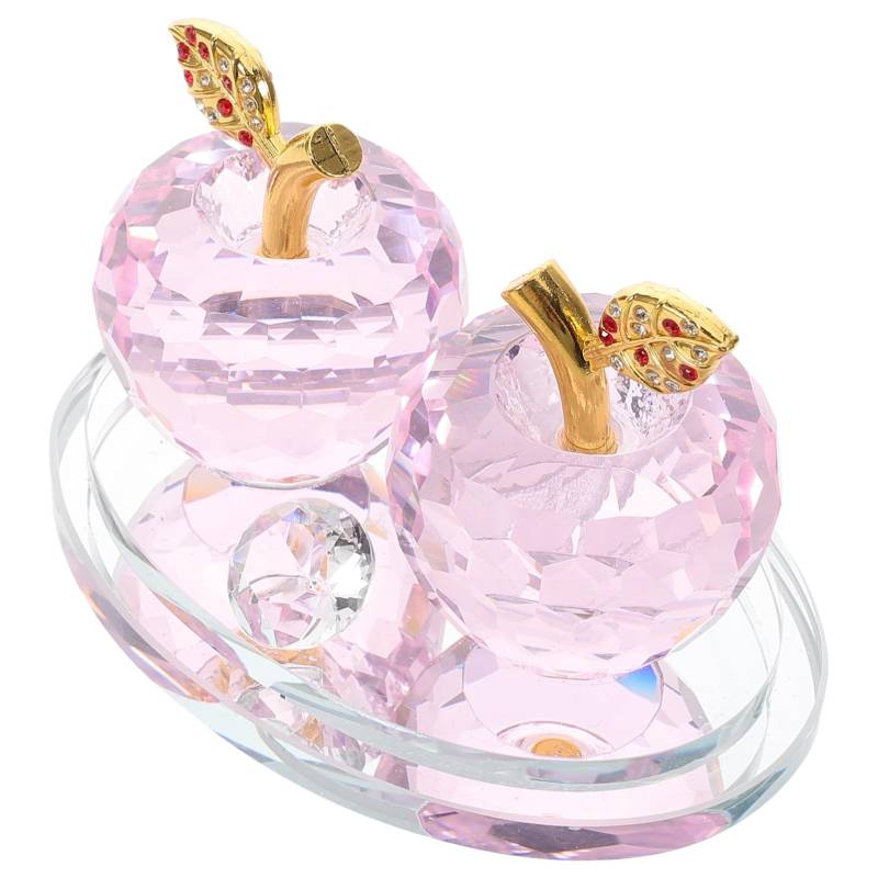 VOSAREA Glas-apfel-figur, Auto-armaturenbrett-ornament, Heimdekoration, Glas-parfümhalter Für Auto-dekoration, Apfel-modell, Aromatherapie-duftbehälter von VOSAREA