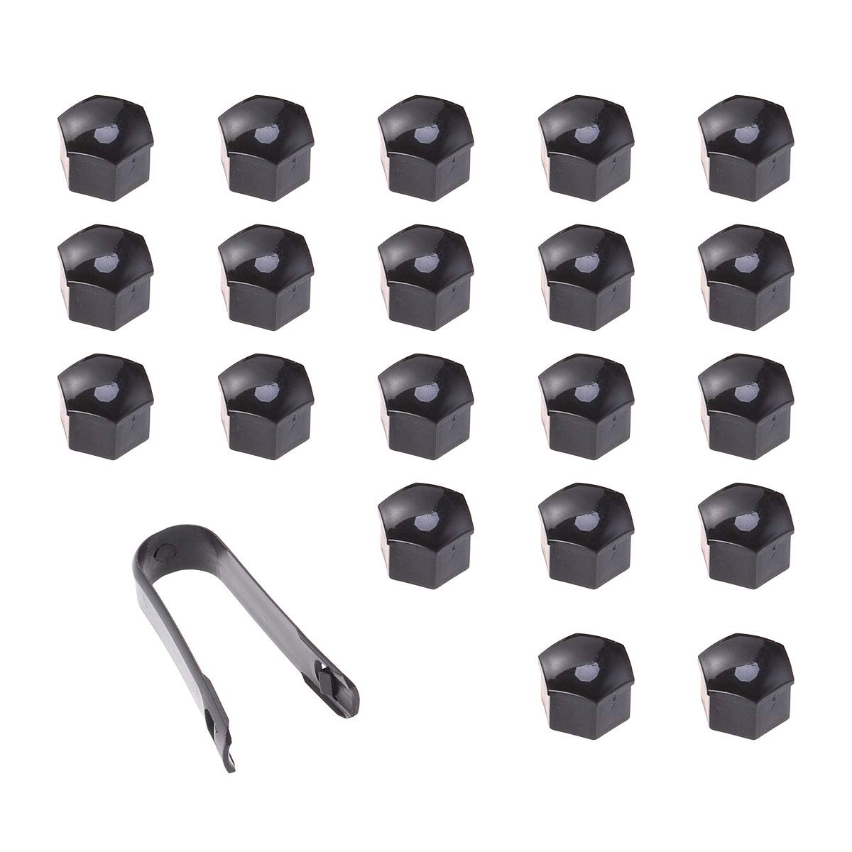 VOSAREA Schraubenabdeckung Kunststoff Sechskant Schutzkappen Abdeckkappen für Sechskantschrauben Mutter mit Clip 21mm 21 Stück (Schwarz) von VOSAREA