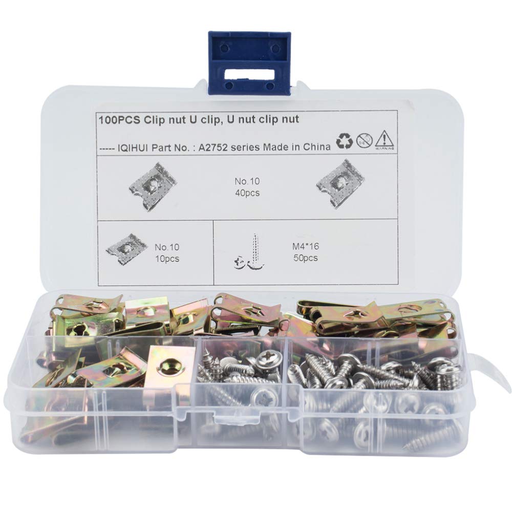 Vosarea 100 Stück Auto Befestigung Clips Türverkleidung Klammern mit Schrauben Manganstahl Karosserieschrauben mit Karosseriemuttern U Typ Clips Metall Verkleidung Auto Ersatz Nr.10 Vosarea 100 Stück Auto Befestigung Clips Türverkleidung Klammern mit Schrauben Manganstahl Karosserieschrauben mit Karosseriemuttern U Typ Clips Metall Verkleidung Auto Ersatz Nr.10 von VOSAREA